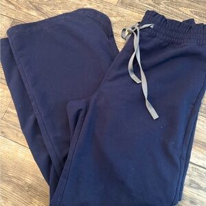 Navy Blue Figs high waist, flare leg